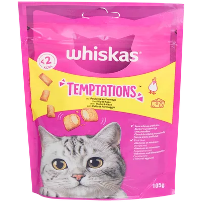 Kočičí pamlsky Whiskas Temptations Kuřecí maso a sýr