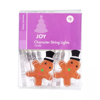 Christmas Battery-Operated Character Lights 10 LED Assorted