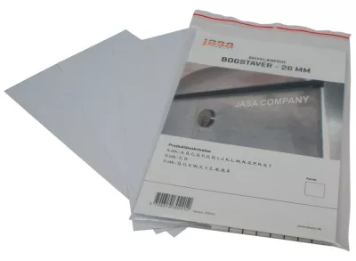 Jasa, Bogstavark, hvid, 26 mm