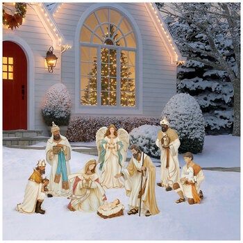 9 Piece Outdoor Nativity Set 101cm