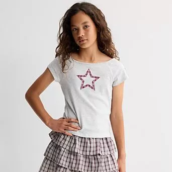 Girls 7-16 Sea + Skye Open-Neck Graphic Tee