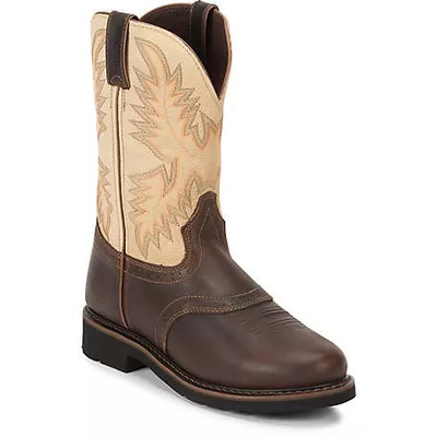 Justin Men's Superintendent Cowhide Stampede Collection Round Toe Work Boots, 11 in.
