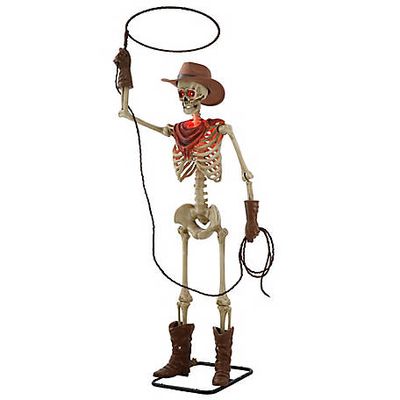 New! Red Shed 60 in. LED Skeleton Cowboy Halloween Animatronic with Sound