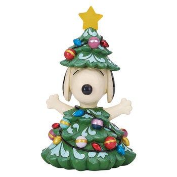 Jim Shore Peanuts Hand-Painted Snoopy Christmas Tree Figurine