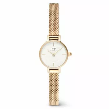 Daniel Wellington Petite Mini Evergold White Dial Gold Mesh Strap Women's Watch DW00100745