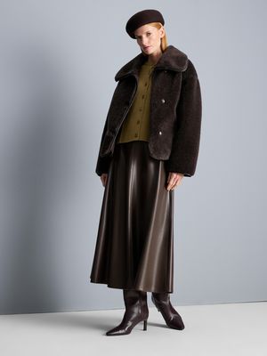 Chaqueta de borreguillo de corte cuadrado