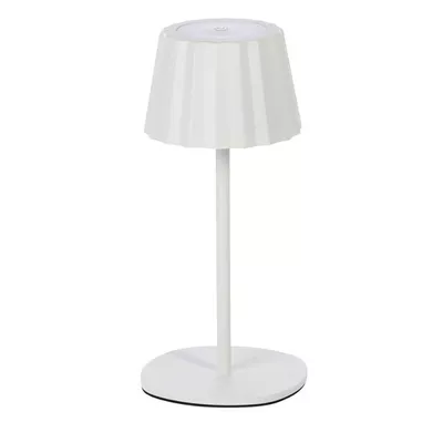 LED-Akku-Tischleuchte 3 in 1, plissee, weiß