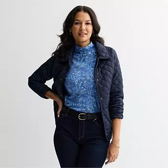 Petite Croft & Barrow® Long Sleeve Mockneck Top