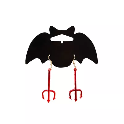 Halloween Earrings Devil Fork