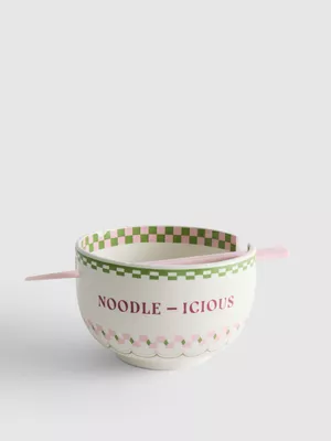 Set de cuenco para fideos y palillos