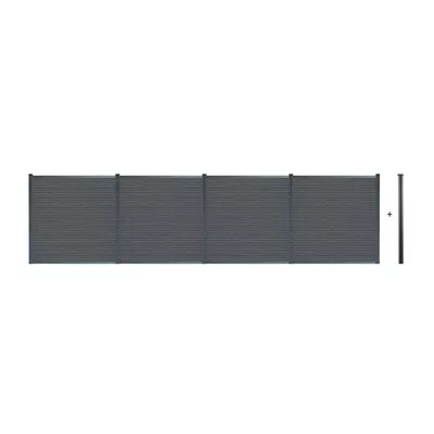 Callado Premium WPC Sichtschutzzaun 4 x Element + 6 x Pfosten - Höhe: 185 cm