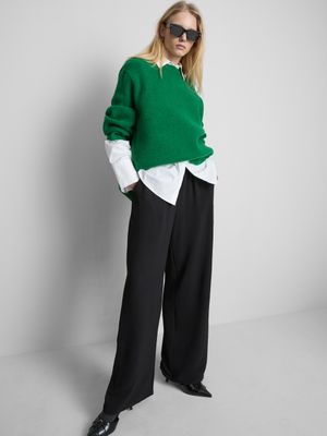 Pantalones de pernera ancha con cintura elástica