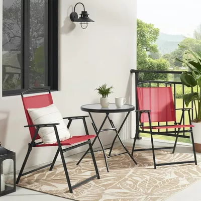 Mainstays Albany Lane 3 Piece Outdoor Bistro Set, Red