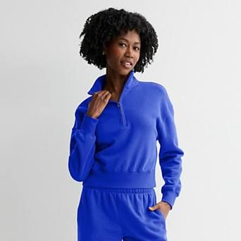 Juniors' SO® Cropped Quarter-Zip Fleece Sweatshirt