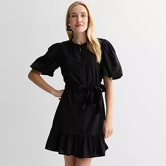Women's Nine West Button Front Fit & Flare Dress