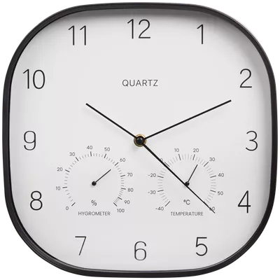 Nástěnné hodiny s teploměrem a vlhkoměrem