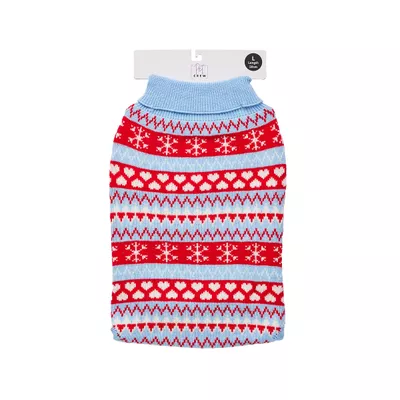 Pet Fairisle Knit Light Blue/Navy 30/40/50cm