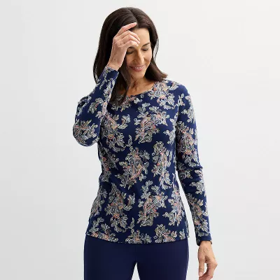 Women's Croft & Barrow® Essential Long-Sleeve Crewneck Tee