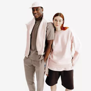 DECATHLON Felpa adulto ELEMENTALS girocollo oversize rosa