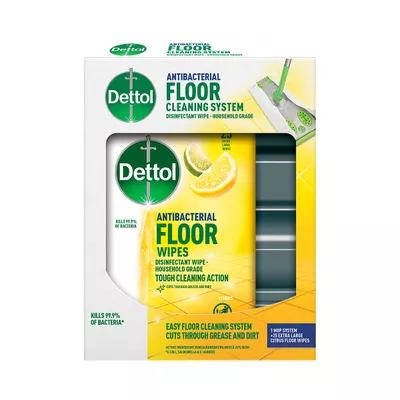 Dettol Antibacterial Floor Cleaning System Mop + Wipe