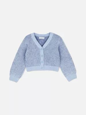 1,5-8 años | Cárdigan acanalado con cuello de pico