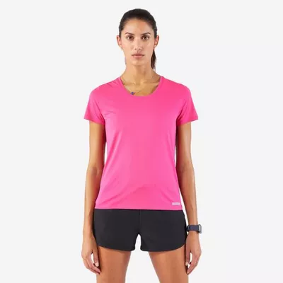 KIPRUN Laufshirt kurzarm Damen atmungsaktiv - Run 100 pink