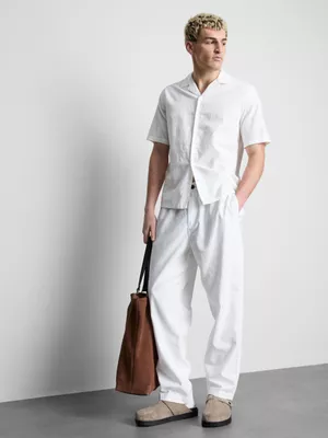 Pantalones en mezcla de lino