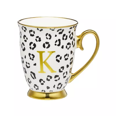 Leopard Monogram Mug K,H,N Assorted