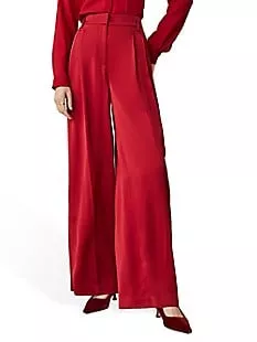 Dramatic Wide-Leg Satin Pant