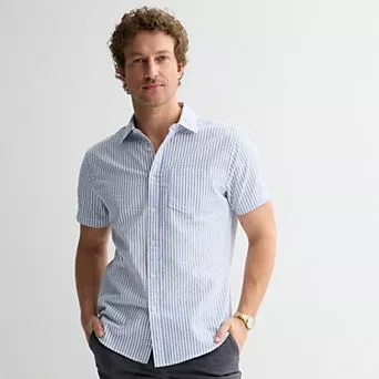 Men's Sonoma Goods For Life® Seersucker Short Sleeve Shirt