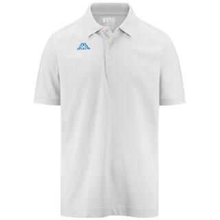 KAPPA polo maniche corte da uomo in cotone bianco da fitness