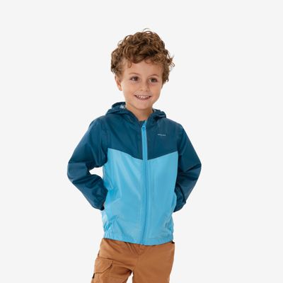 Regenjacke Kinder wasserdicht Größe��92–116 - MH100 Zip blau