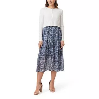 Juniors' WallFlower Tiered Maxi Dress & Cardigan Set