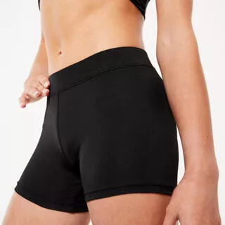 DOMYOS Pantaloncini bambina ginnastica 100 slim fit traspiranti neri