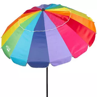 Aktive Ombrellone da spiaggia antivento con 16 stecche, 240 cm, multicolore