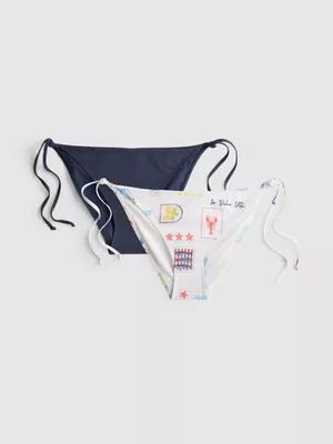 Pack de 2 braguitas de bikini con lazadas laterales