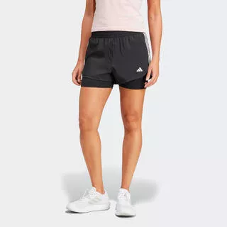 Pantaloncini ADIDAS donna palestra 2 in 1 traspiranti neri