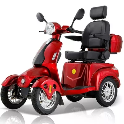 QEEKA 4 Wheel Heavy Duty Mobility Scooters for Seniors & Adults 500lbs Capacity,800W,for Travel Electric Powered Wheelchair Device,Red