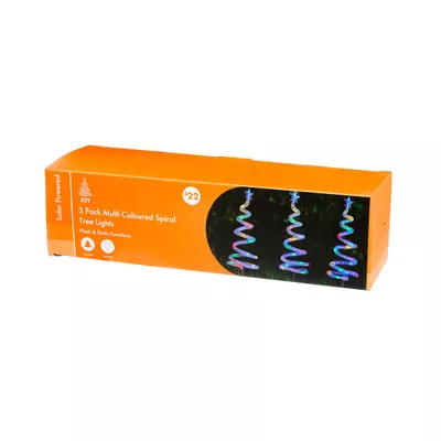 Christmas Solar Spiral Tree Lights 3pk