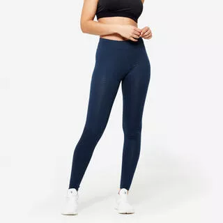 DOMYOS Leggings donna fitness FIT+ 500 cotone leggero blu