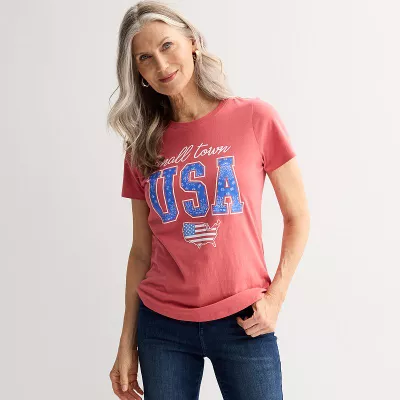 Women's Small Town USA Americana Graphic Tee