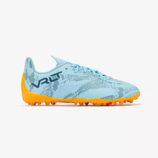 KIPSTA Scarpe calcio bambino VIRALTO I MG/AG con lacci celesti