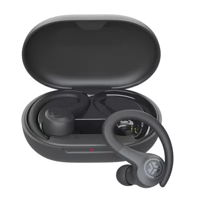 JLab Go Air Sport, Wireless Workout Earbuds Featuring C3 Clear Calling, Secure Earhook Sport Design, 32+ Hour Bluetooth Playtime, and 3 EQ Sound Settings, Graphite/Black