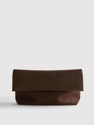 Bolso de mano de antelina extragrande de Coleen