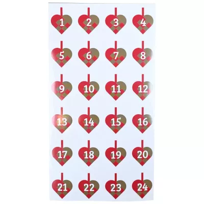 Klistermærker m/tal, 24 stk.