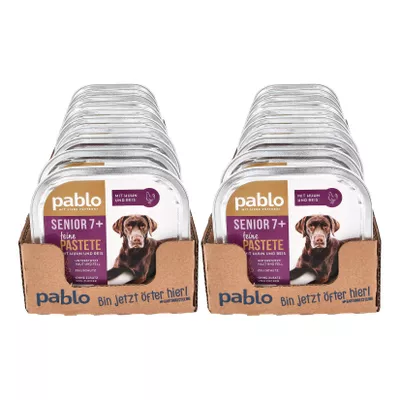 Pablo Senior 7+ feine Pastete mit Huhn und Reis 300 g, 20er Pack - Inhalt: 2
