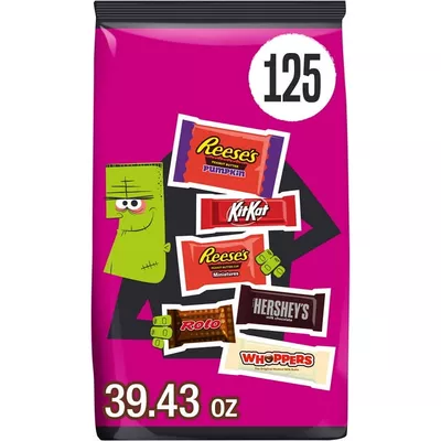 Hershey Assorted Flavored Halloween Candy, Bulk Bag 39.43 oz, 125 Pieces