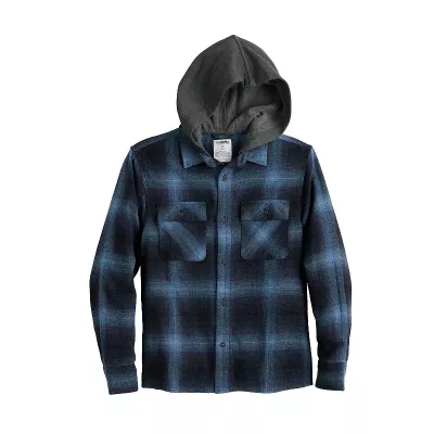 Boys 8-20 Sonoma Goods For Life® Supersoft Hooded Flannel in Regular & Husky