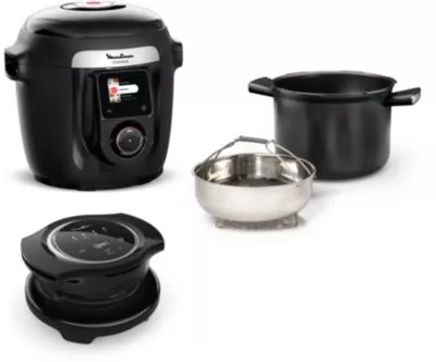 Cookeo MOULINEX YY5449FB noir connecté 6 L, 9 modes de cuisson + extra crisp, 150 recettes