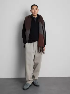 Jersey tipo polo con lana y cremallera de 1/4